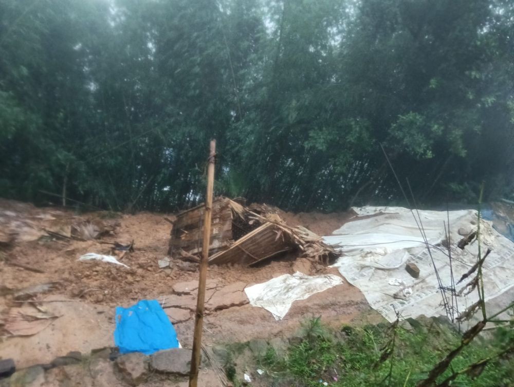 A view of the landslide-affected area in Mon town on July 19. (Morung Photo: Special Arrangement)